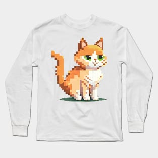 Happy Cat Pixel - Cat Lover Long Sleeve T-Shirt